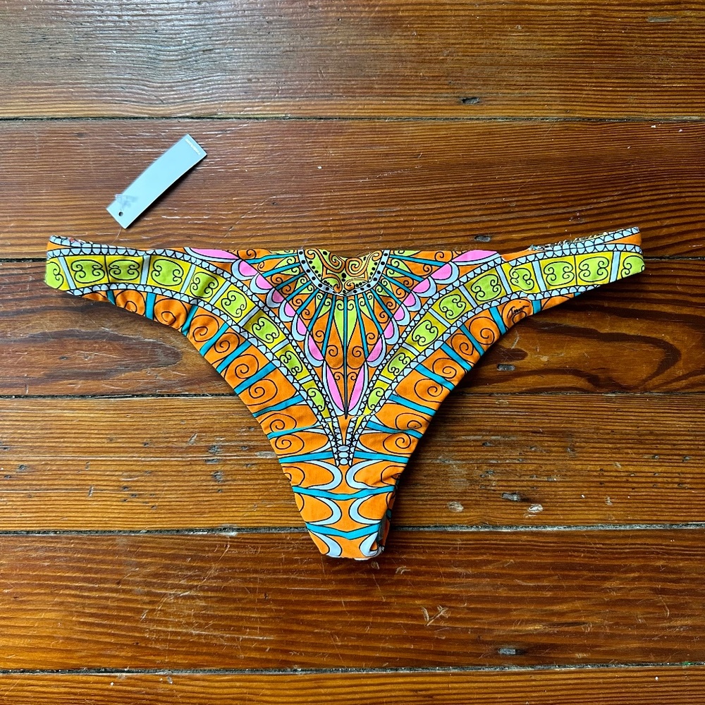 NWT Trina Turk gold hardware cheeky bikini bottom 4 - Picture 2 of 6
